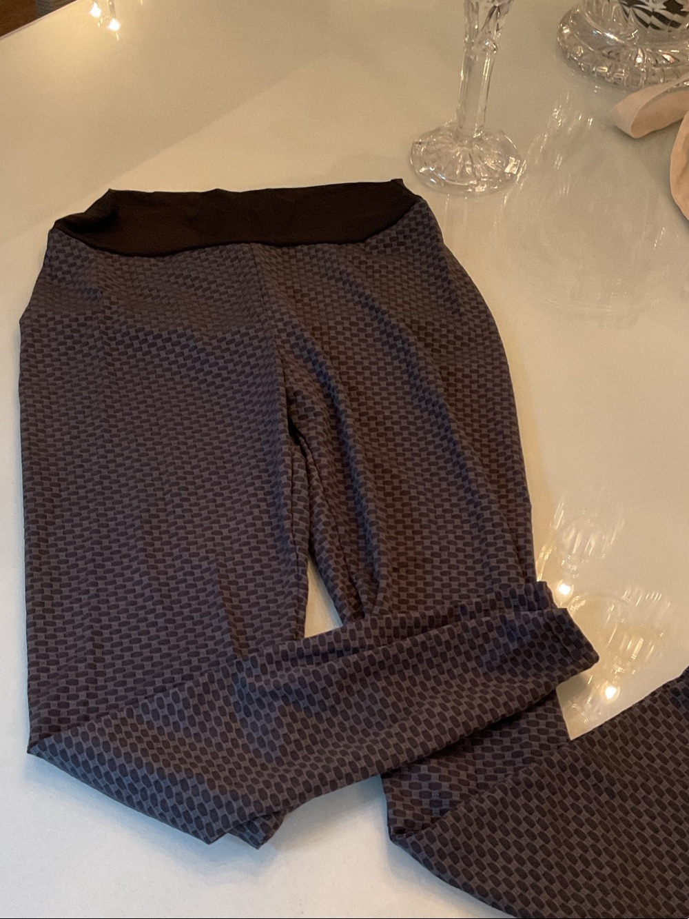 Gathered bottom black medium leggings brand new